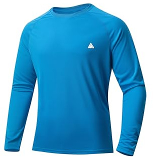 ZITY Men's UPF 50+ UV Protection Long Sleeve T-Shirt Breathable Moisture Wicking Rash Guard for Outdoor Sports Running Fishing Hiking Swimming (Dodger Blue, 3XL)