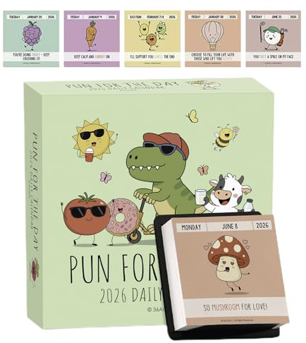 Punnys Motivational Desk Calendar 2026, Funny Daily Tear Off Desk Calendar 2026 With Pun Of The Day Jokes And Inspirational Quotes, F lip Desktop Calendars Decoration, For Desktop, Bookshelf(A)