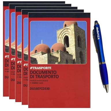Blocchi Documento di Trasporto DDT A5 (21x15 cm) - 3 Copie Autoricalcanti - 50 Moduli in Triplice Copia (50x3) - Bollettario per Spedizioni e Logistica - CON PENNA TOUCH OMAGGIO Dodici12® (10)