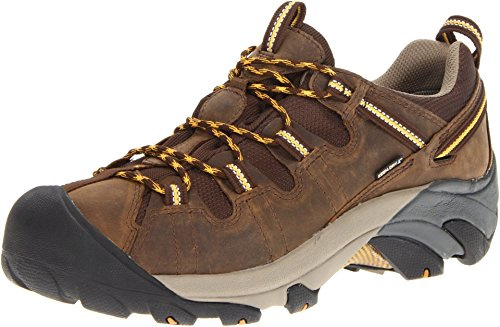KEEN Men's Targhee 2 Low Height Waterproof Hiking Shoes, Cascade Brown/Golden Yellow, 10 US