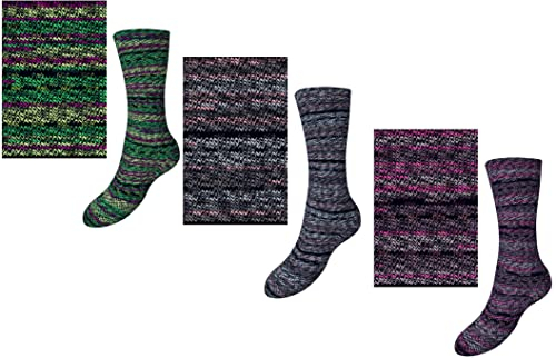Sockenwolle Strumpfwolle Comfort Color 3x150gr 6-fädig Color 150gr 375m/LL 600gr für besonders warme Füße Set Bunt (Set 1-3 )