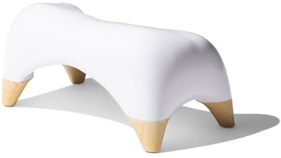 ASDF G TUSHY Ottoman Relaxed – Tabouret de toilette de qualité supérieure pour salle de bain – Design moderne et élégant – Blanc/bambou