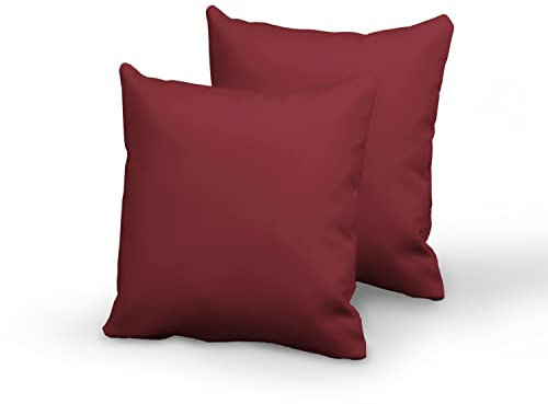 Pizuna Luxuriöser Soft-Satin 2er Pack Kissenbezug 80x80 cm Rio-Rot, 400 Fadenzahl Baumwolle Quadratisch Kissenbezüge, 100% Langstapel Baumwolle Kissenbezug (Rio-Rot 80x80 cm)