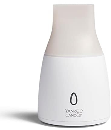 Yankee Candle Ultrasonic Aroma Diffuser Kit | Black Cherry Aroma Diffuser Oil | LED Colour Changing | Auto Off Timer | Quiet Operation | UK Plug