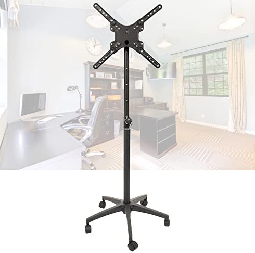 SRHIMEOS Mobile TV Stand on Wheels for 14-50 inch Plasma/LCD/LED TVs, Portable TV Stand with Tray, Height adjustable Home Display Rolling TV Cart Trolly holds 30kg, Max. VESA 400x400mm