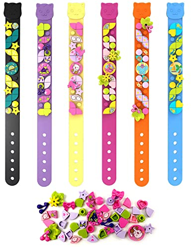 SIENON Dots Armbänder 6Pcs Kinder Baustein, DIY Kreatives Handwerk Projekt Making Kit für Freunde, Dots Bau Spielzeug für Jungen Mädchen Geburtstag Weihnachtsfeier