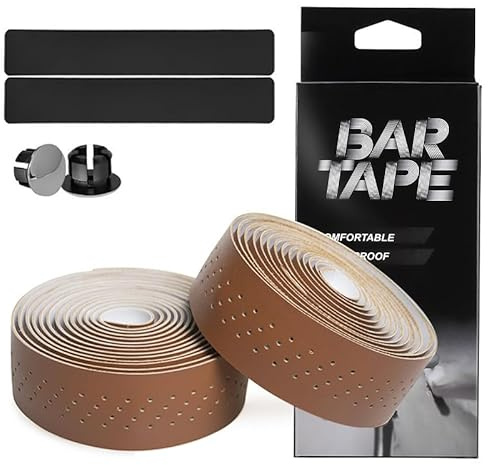 BBxunsless Nastro per Manubrio da Strada, Bici Antiscivolo, Cintura in EVA Pelle PU, Resistente all'Usura, Cintura Antiscivolo per Attrezzatura da Ciclismo (Marrone Chiaro)