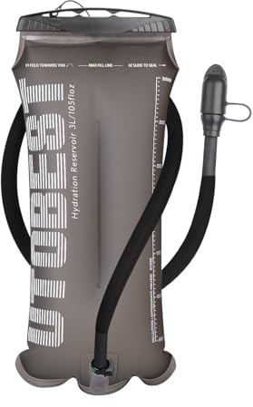 UTOBEST Trinkblase, Wasserblase 1.5L 2L 3L, TPU-Körperwasserbeutel, mit isoliertem Schlauch, BPA-frei, auslaufsicher, für Wandern, Laufen, Radfahren, Camping
