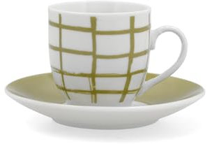 Quid Kansas Set 6 Tazas Con Plato Porcelana Apto Microondas