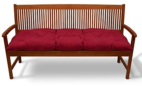 Beautissu Bankauflage Flair BK - Sitzkissen für Gartenbank - Polster Auflage Outdoor - Bankpolster Auflage für Sitzbank & Hollywoodschaukel - ca. 150x50x10 cm - Rot