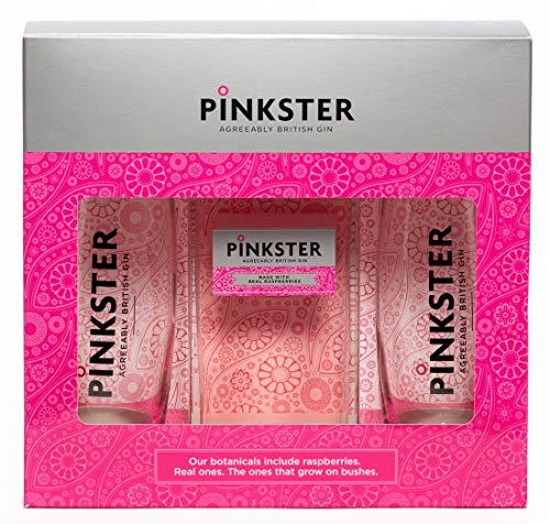 Pinkster Gin Gift Set, 350 ml & 2 branded glasses