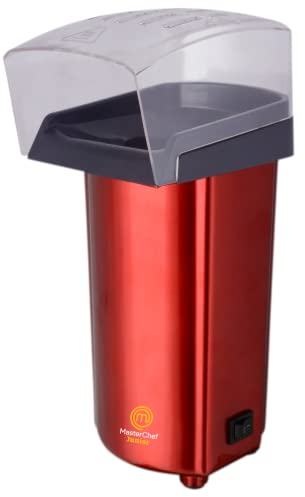 Chef Master Masterchef Junior Palomitero Easy Party- Potencia De 1200W, Máquina De Hacer Palomitas con Velocidad Máxima De 3 Min, Sin Grasa Ni Aceite, Libre de BPA, Color Rojo