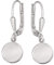 CLEVER SCHMUCK Silberne Damen Ohrringe als Ohrhänger 27 mm mit Mini Plättchen rund Ø 10 mm glänzend 925 Sterling Silber im Schmucketui
