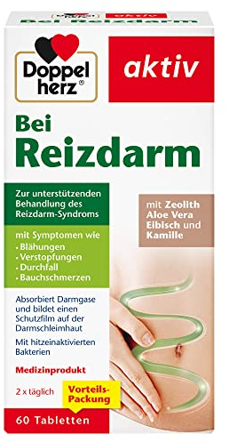 Doppelherz Bei Reizdarm – Medizinprodukt zur unterstützenden Behandlung des Reizdarm-Syndroms mit Symptomen wie Blähungen, Verstopfungen, Durchfall, Bauchschmerzen – 60 Tabletten