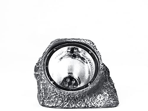 Status Augusta Outdoor Garden Solar Light | 3 Pack of Large Rock Design Solar Lights | Decorative & Waterproof | Light Grey | Rechargeable Battery Included | AUGUSTA3PK6