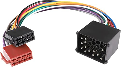 RED WOLF Autoradio Stereo ISO Kabelbaum Adapterkabel für BMW 1985–2002, Mini, Landrover 1999–2004, Rundstift auf Standard ISO 16 PIN