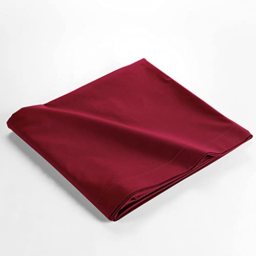 Douceur d'Intérieur, Drap Plat 1 Personne (180 x 290 cm) Biolina Bordeaux, 100% Coton Bio