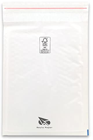 RAYLU PAPER - Pack de 10 Sobres Acolchados de Burbujas Kraft con Cierre Autoadhesivo, Sobres Kraft Acolchados para Envíos color Blanco (150 X 210 mm)