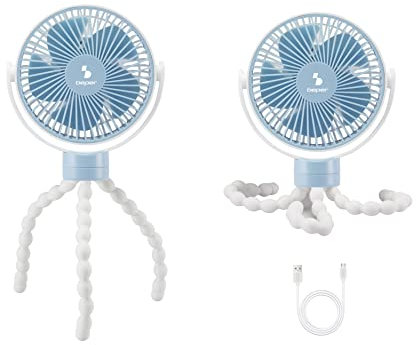 Beper P206VEN430 Ventilatore Usb con Gambe in Silicone Snodabili - Ventilatore da Passeggino, Ombrellone, Auto