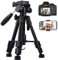 Leichtes Mini-Stativ, LINKCOOL Desktop-Stativ, 24 Zoll, 62 cm, tragbares Aluminiumstativ mit 3-Fach schwenkbarem Schwenkkopf für DSLR-Kameras, Smartphones, DV-Videolasten bis zu 5 kg