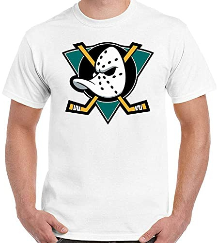 Mighty Ducks - Camiseta de hockey sobre hielo para hombre, diseño de película divertida, color blanco, blanco, M