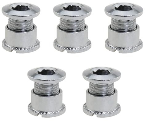heyous 5PCS Accessori Bicicletta Collegamento Catena Femmina/Maschio Dado MTB Bici Strada Disco Vite Argento Singolo Disco Spike Adatto per Bicicletta Corona Conversione