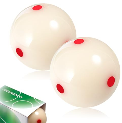 DONZWIYES Pro-Cup Pool/Billiard Cue Ball 2 1/4 6 Red Dots (2 Pack)