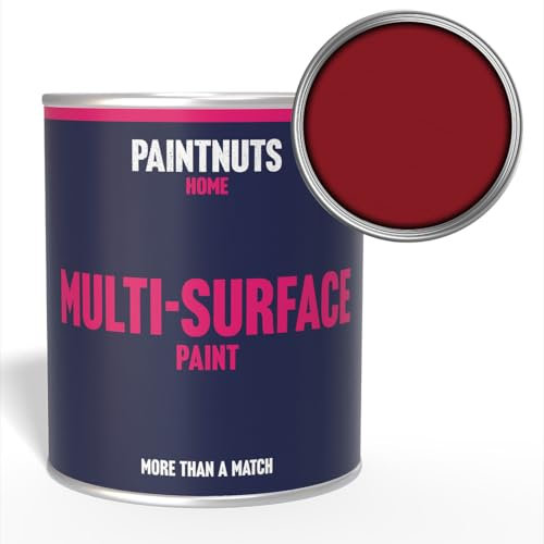 Paintnuts Multi-Surface Paint - RAL-3003 - RUBY RED - 500ml Tin - Satin Finish