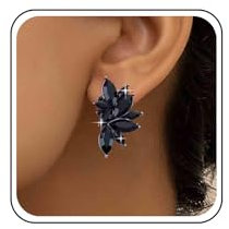 Aneneiceera Vintage Schwarz Cluster Kristall Ohrringe Schwarz Strass Blatt Ohrstecker Ohrring Cz Olivenzweig Ohrringe Punk Geometrische Cz Ohrring Schmuck Für Frauen