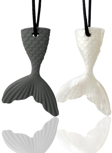 FITULABO Collane sensoriali da masticare, confezione da 2 pezzi, in silicone, per alleviare l'ansia, per bambini autistici, motori orali, autismo, ADHD SPD
