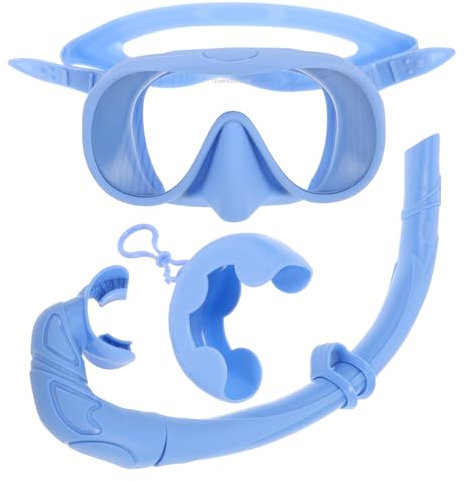 MOBUTOFU 1 Satz Schnorchelset schwimmmaske tauchen zubehör schnorchel zubehör Atmungsrohr Faltbarer Schnorchel Schwimmbrille für Kleinkinder schwimmende schnorchelmaske Kieselgel Sky-Blue