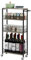 Chariot de rangement de cuisine à 4 niveaux – Chariot à roulettes – Chariot à légumes mobile avec dessus de table en bois coulissant – Utilitaire avec poignée pour salon, buanderie, garde-manger (gris