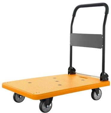 Carrelli a Piattaforma Carrello a pianale a spinta ultra silenzioso Carrello pieghevole Carrello da trasporto Carrello da carico Rimorchio portatile a quattro ruote for carichi pesanti Carrello a Mano