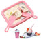 Rolled Ice Cream Maker, dellyy Eisplatte zum Eis Machen mit 2 Spateln, Eiscreme Roller Maker Pan, Ice Rolls Platte zum Roll Eis Selber Machen, Eiscreme Maschine für Sorbet und Gelato (Rosa)