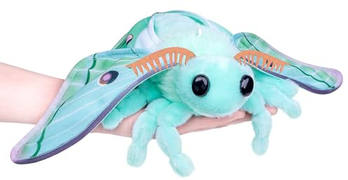 lilizzhoumax Luna Moth Keychain Plush Toy Stuffed Animal Bag pendant Realistic Lovely Cute Super Soft Creative Personalized Gift for Couple Kids Bedtime Companion Plushie Collection 7” green