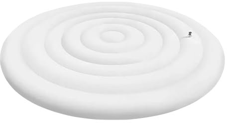Dmuzsoih 145cm PVC Couverture De Spa Gonflable, Couvercle De Bain À Remous Rond, Couvercle De Bain À Remous Gonflable, Isolation Thermique Pliable pour Spa, Spa Rond Gonflable Extérieur