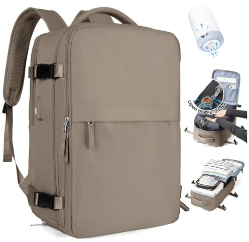 SZLX Sac à Dos Sous Vide Bagage à Main Pour Femmes, Sac à Dos Airbag Avec Système De Vide Pour Le Voyage, Ryanair Travel Ruscksack Taille Cabine Avec Pompe étanche Valise Sous Vide Pour Homme