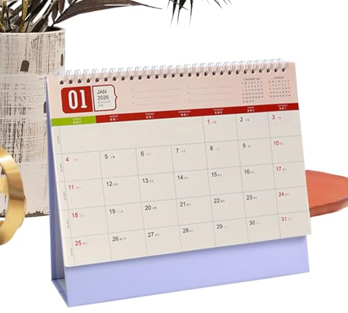 Calendario da scrivania mensile semplificato – 312 g 2026 planner organizer, grafico per pianificazione familiare, pianificazione ufficio studio | Calendario funzionale per la pianificazione desktop