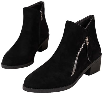 Wide Fit Boots for Women UK Orthopedic Ankle Short Boot Waterproof Zip Up Anti Slip Shoes Comfortable Wedge Autumn Wide Fitting Boot Plantar Fasciitis Wellies Dog Walking Boots