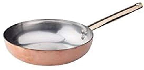 Pentole Agnelli Linea Rame Padella Saltare con Manico in Rame Liscio, Marrone, 20 cm