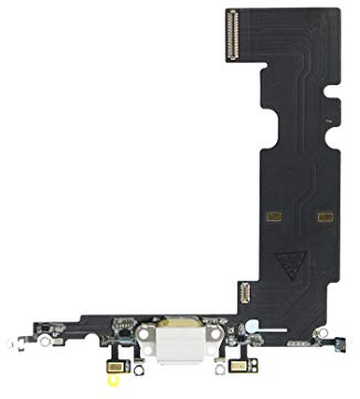 OnlyTech - Connecteur de Charge pour iPhone 8 Plus Argent - Nappe Interne Comprenant Le connecteur de Charge Blanc, Les micros et l'antenne GSM - Pièce détachée Compatible Apple