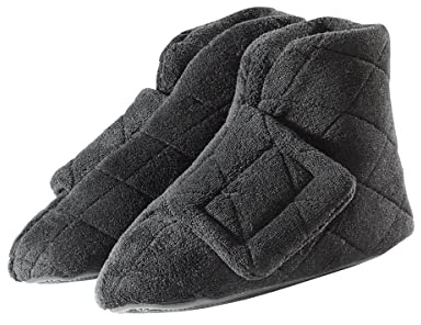 Silverts Diabetic Boots for Women Wide Width, Shoes for Edema and Swollen Feet, Diabetic Slippers, Lymphedema Shoes for Women Extra Wide, Edema Boots - Black LGE