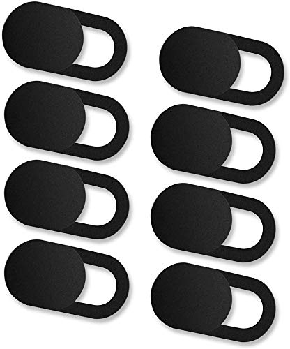 ivoler 8 Unidades Cubierta Webcam, Webcam Cover Slider Diseño Ultra Fino Camera Cover Tapa Webcam para Todo Tipo de Ordenadores Portátiles, Tabletas y Móviles Inteligentes - (Negro)