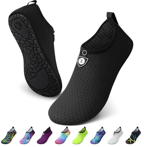 SIMARI Water Shoes for Women Men Swim Aqua Socks Beach Pool Essentials Barefoot Surf River Boat Kayak Sea Yoga Sand Exercise Sport Accessories Breathable Quick-Dry Adult Youth Kid Size SWS001