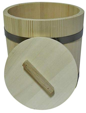 Wooden Bucket barrel with lid 5 l liter old style sauna sauerkraut storage