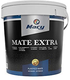 Macy Pintura Plástica Mate Extra para Interior y Exterior con Conservante Antimoho y Certificado CE. 15 Litros. Color Blanco
