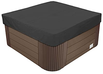 Fyrkantigt Badtunnaskydd 210D Oxford-tyg Vattentätt UV-skydd Utomhus SPA-skydd,Överdrag för Spa Badkars Spabad, Poolöverdrag, Flera Storlekar att Välja På,Black,210x210x30cm