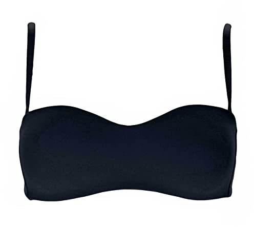 Cotonella 1 Pezzo Reggiseno Donna L'Altra CD071 Fascia Imbottito Senza Ferretto -Coppa B, Nero 1B