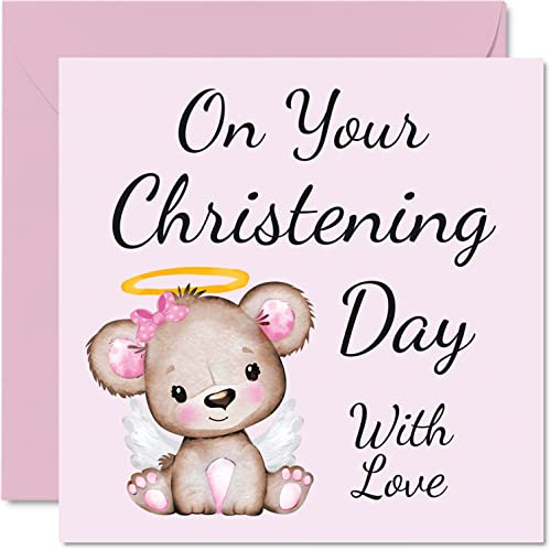 Stuff4 Biglietti battesimo ragazze e lei biglietto di congratulazioni battesimo prima comunione battesimo ragazze 145mm regali cristiani biglietti di auguri religiosi