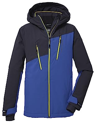 Killtec Niño Chaqueta de esquí/chaqueta funcional con capucha y paranieves, impermeable KSW 173 BYS SKI JCKT, black blue, 128, 39895-000